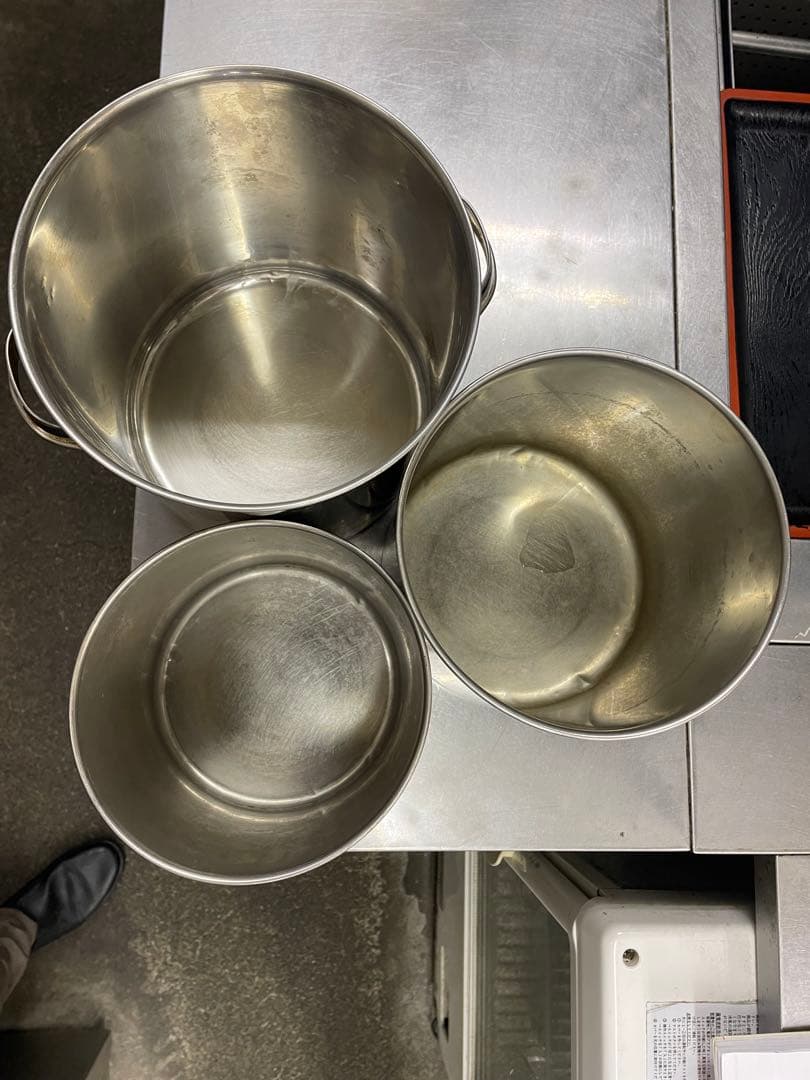 ステンレス　キッチンポット　業務用 丸型20cm 18cm 16cm 3個セット