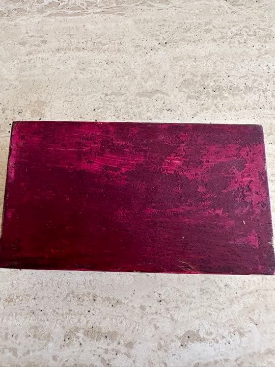 ヴィンテージ　ハンドメイド　木製箱　ペルー　ガラス絵