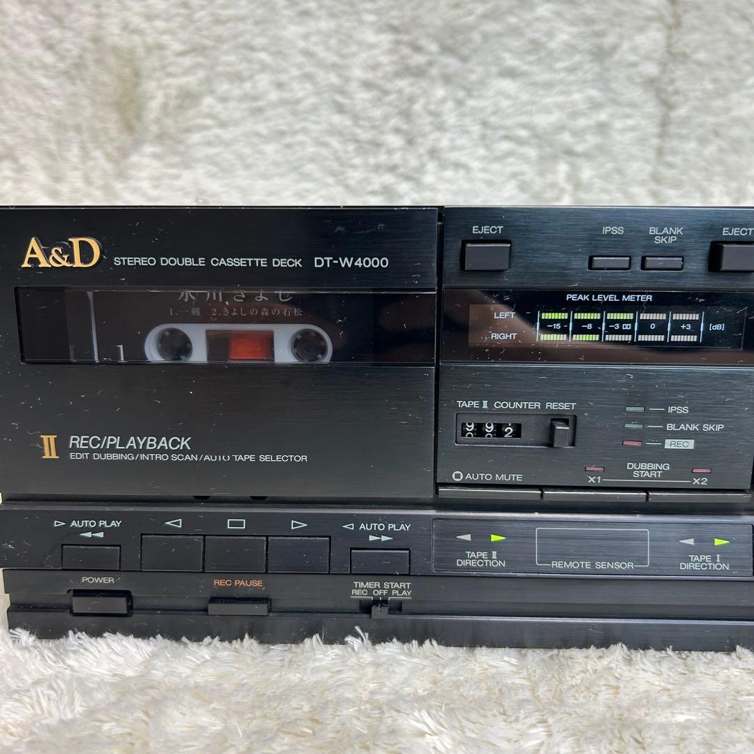 【【希少】赤井電機　AKAI　 A＆D　ダブルカセットデッキ　DT-W4000