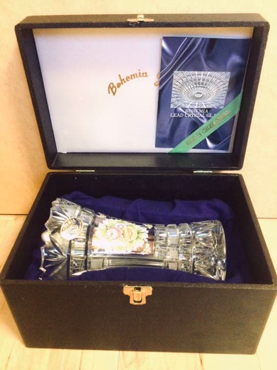 ●チェコ高級メーカー●ボヘミア クリスタル●ブルーラスター●ハイエナメル●未使用