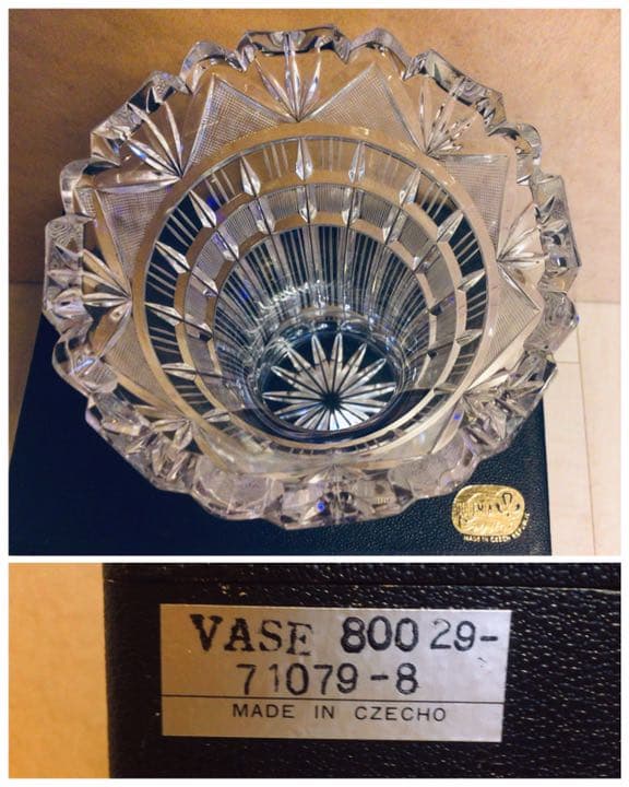 ●チェコ高級メーカー●ボヘミア クリスタル●ブルーラスター●ハイエナメル●未使用