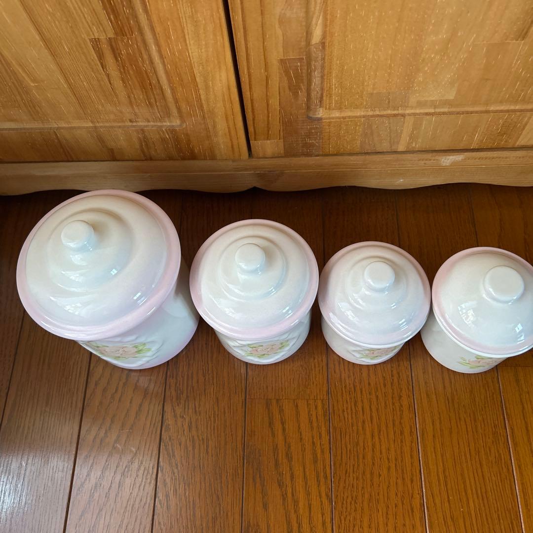 リンディ　ホーローキャニスター 4個セット　イマン ホーロー