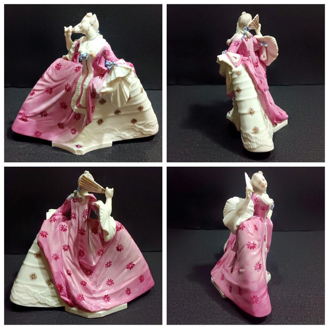 【希少】ニンフェンブルク フィギュリン ピンクドレス 貴婦人像