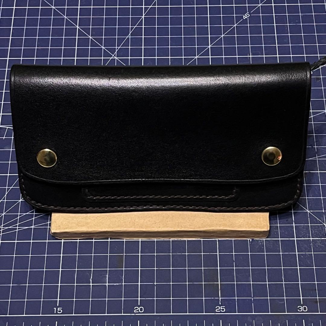 ロングトラッカーウォレット　本革財布　長財布　黒財布　新品未使用