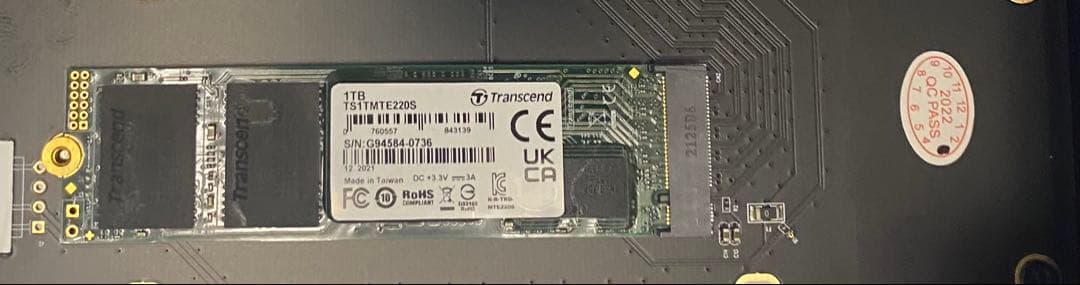 Mac Pro 2019用 Transcend TS1TMTE220S 1024