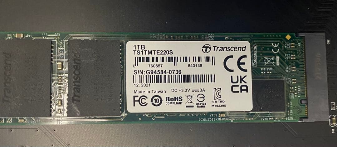 Mac Pro 2019用 Transcend TS1TMTE220S 1024