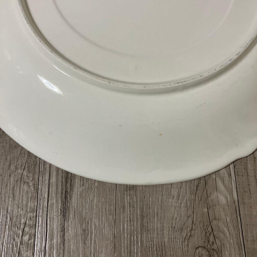 E-1 【極美品】大皿 金彩 小花柄 シェルレリーフ プレートパーティー盛皿上品