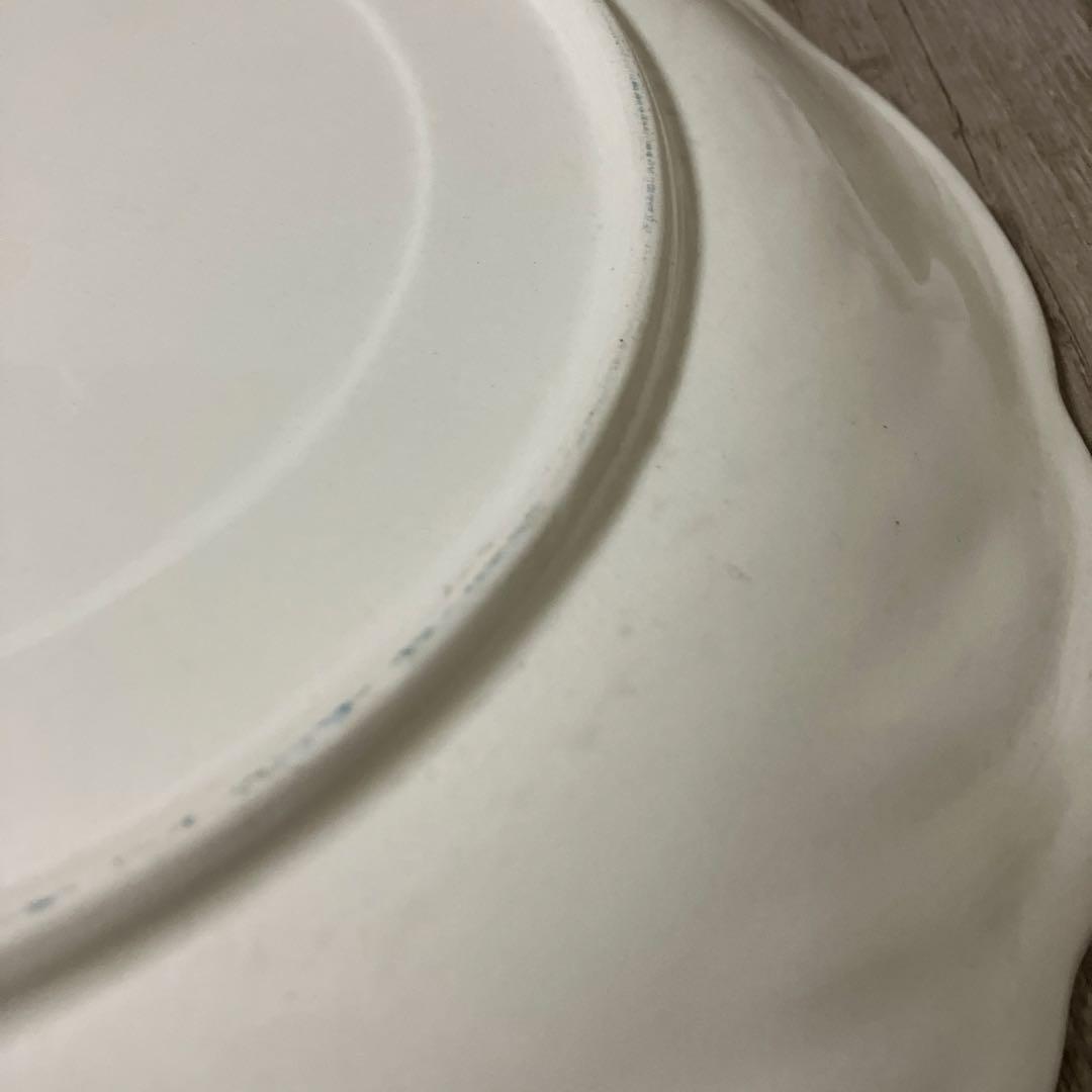 E-1 【極美品】大皿 金彩 小花柄 シェルレリーフ プレートパーティー盛皿上品