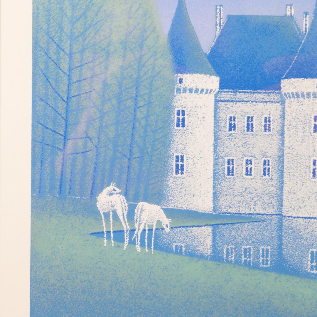 希少✨松浦敬文 「水辺の城」直筆サイン入 額縁付 シルクスクリーン