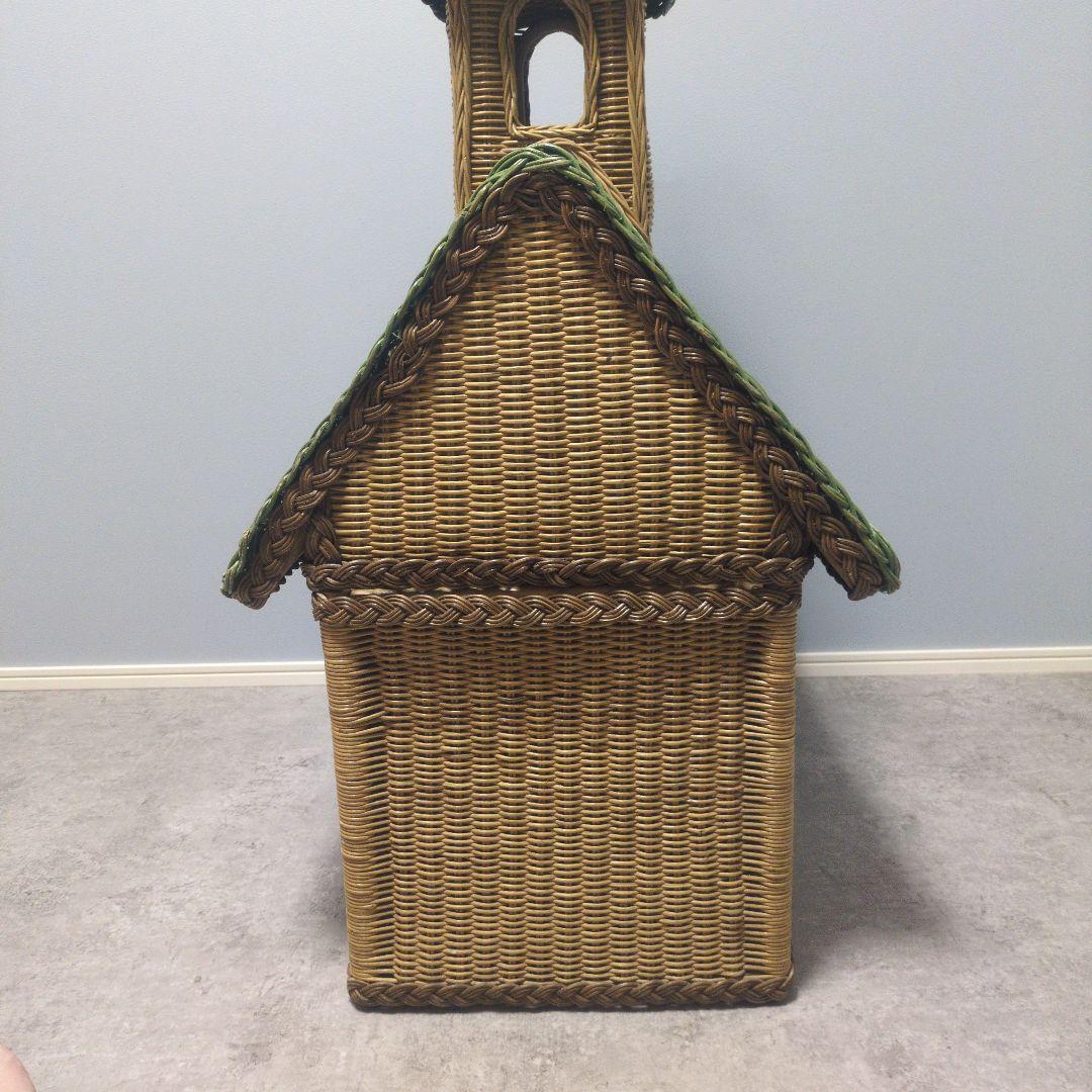 【希少】Kazama カザマ ラタン 教会型バスケット 大型 収納