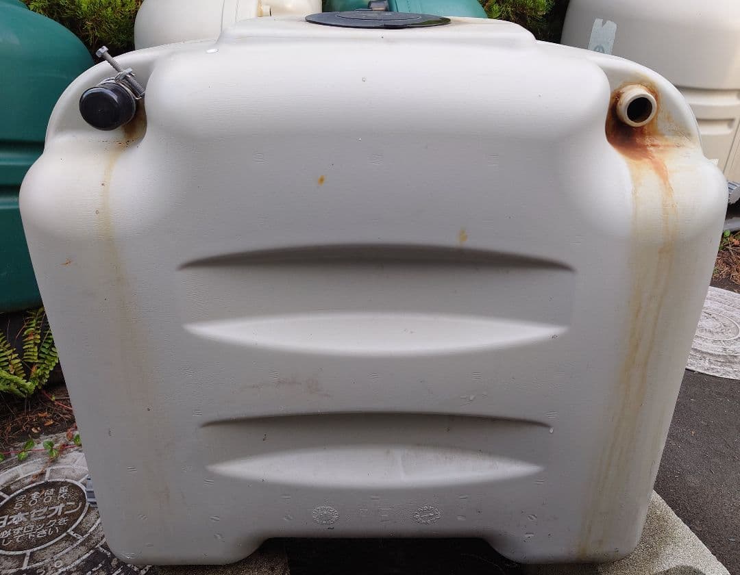 蛇口コック付き雨水タンク110L本体（グレー）＋付属品セット【送料込み】