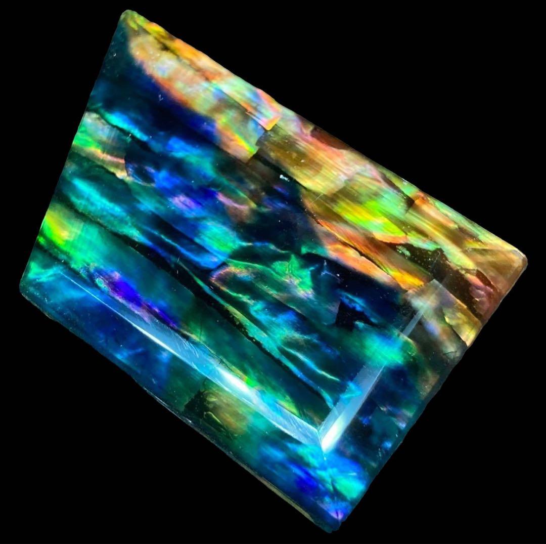 アンモライト ルースストーン 宝石 オパール化 65.20ct 天然 化石一点物