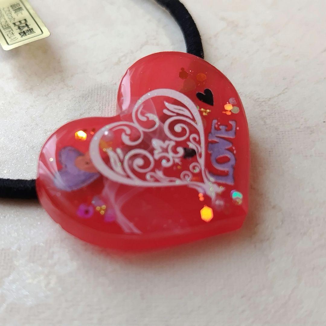 ダブルハートレジンヘアゴム