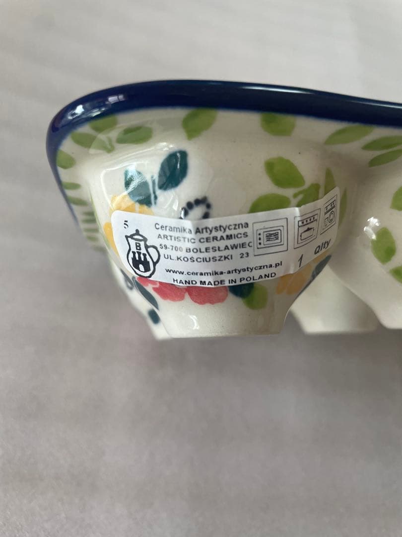 花柄陶器製エッグホルダー　10個用