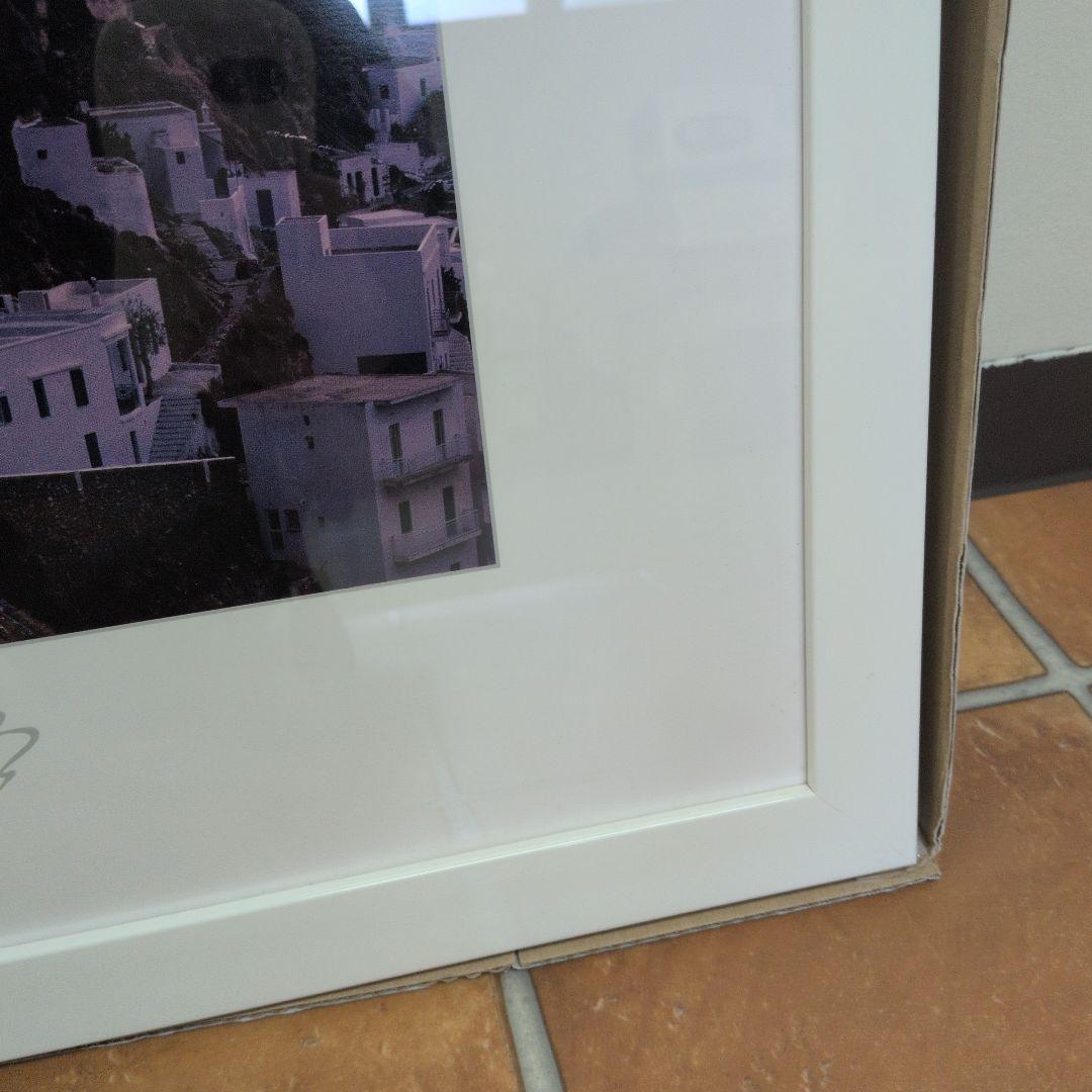 ジョルジュ・メイス アートポスター 中庭 額縁付き ギリシャ ミコノス