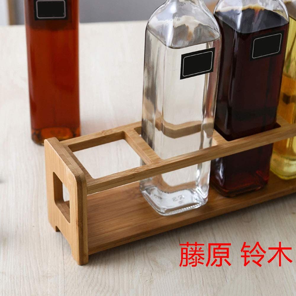 家庭用ガラスオイルポット調味料ボトルコンビネーションスパイスラック付オイル%