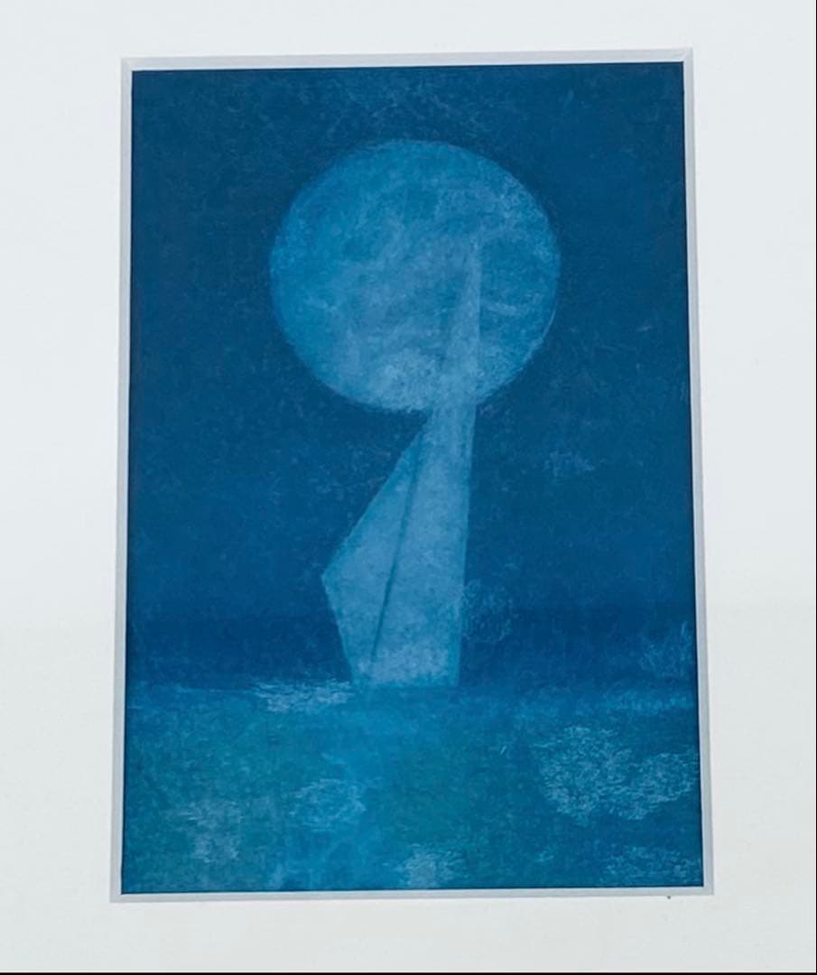 典具和紙彩画　松島比呂子 日本画特殊　木製銀色額付き