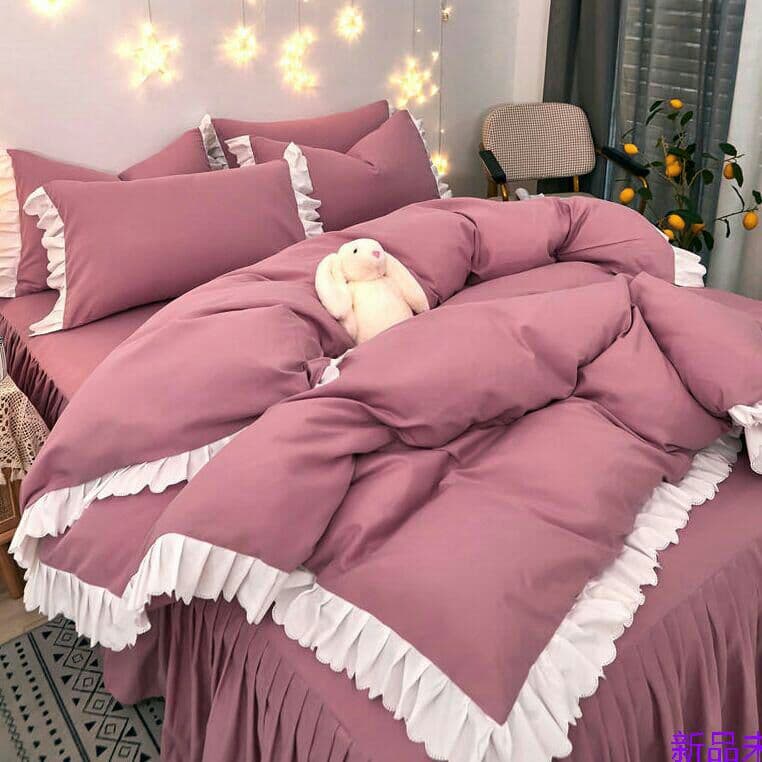 新作 柔らかい 肌触り ベッドスカート 4点セット セミサイズ 掛け布団カバ$