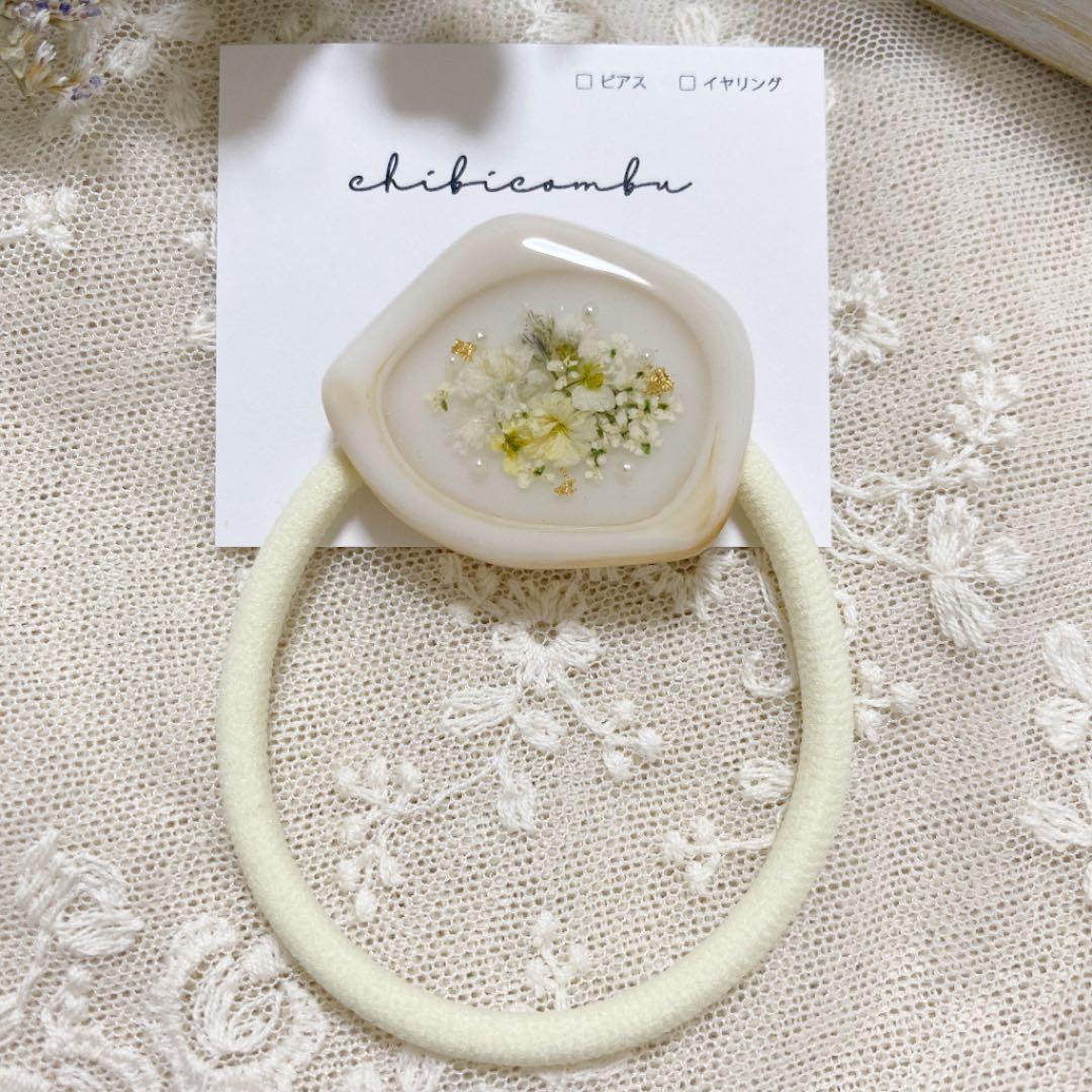 ハンドメイド　レジン　お花　ヘアゴム　ポニーフック　ブローチ　no.192