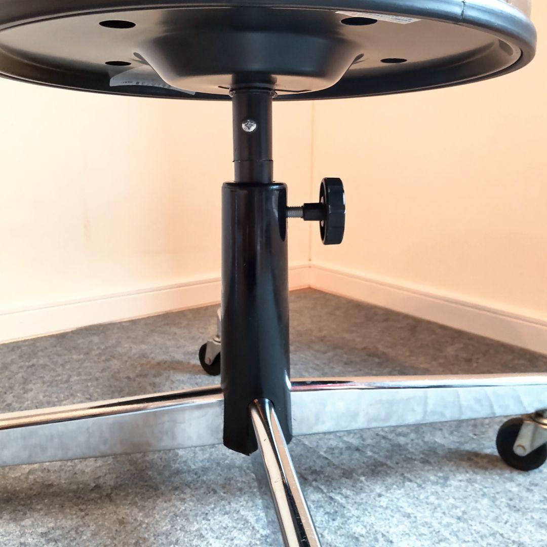 JAPAN VINTAGE　カットチェア　ビンテージ　丸椅子　昇降回転　クロス脚