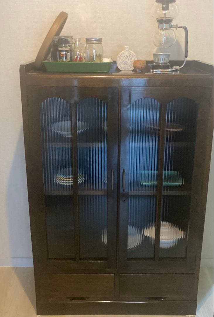 ガラス戸棚　アンティーク