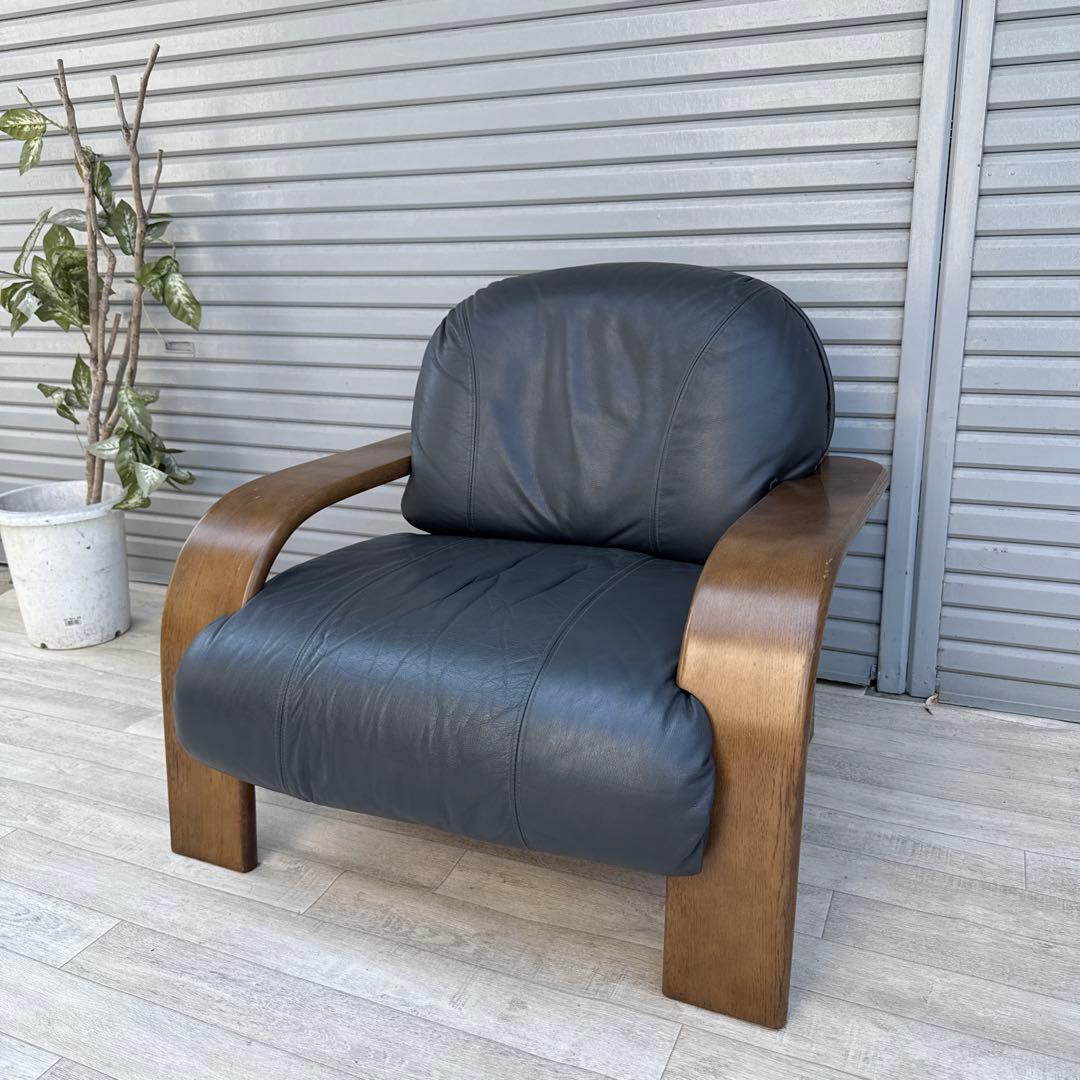 飛騨産業　ヴィンテージ 本革　1人掛けソファ　シングルソファ　キツツキ