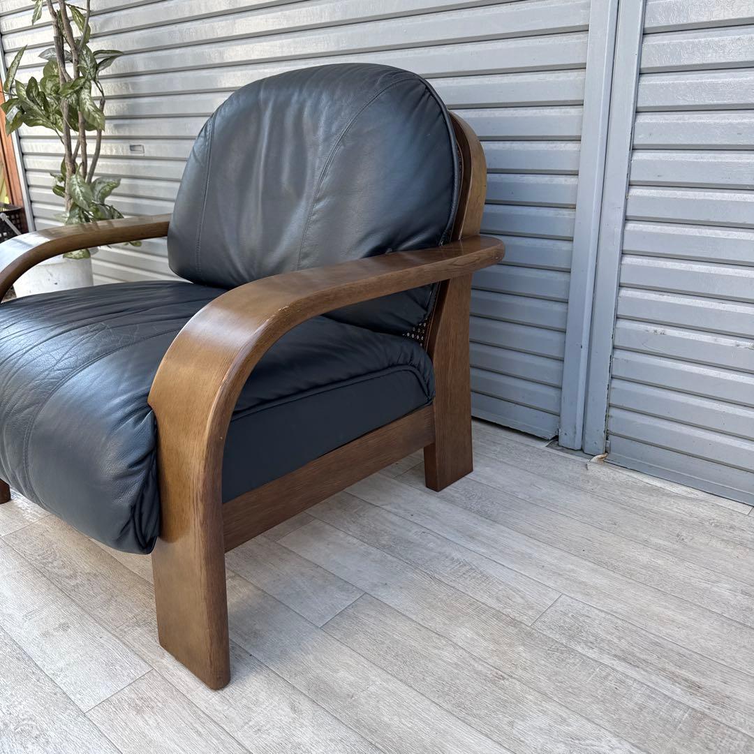 飛騨産業　ヴィンテージ 本革　1人掛けソファ　シングルソファ　キツツキ