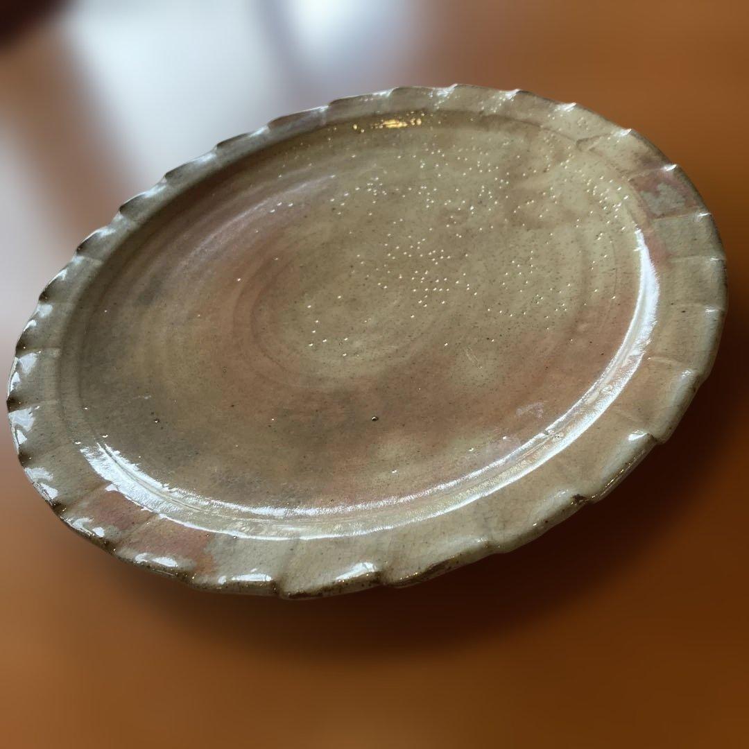 薩摩焼 大皿24センチ 鹿児島 沈壽官窯購入 民芸陶器 美品 ビンテージ