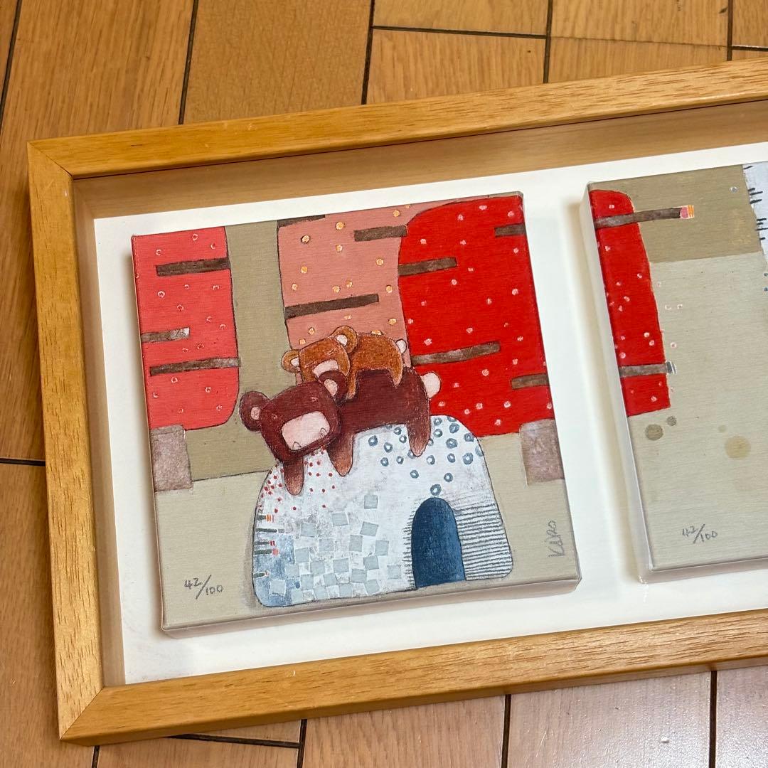 フランス キロメロKiro.Melo ハチミツとくまちゃんの親子 ジクレー L