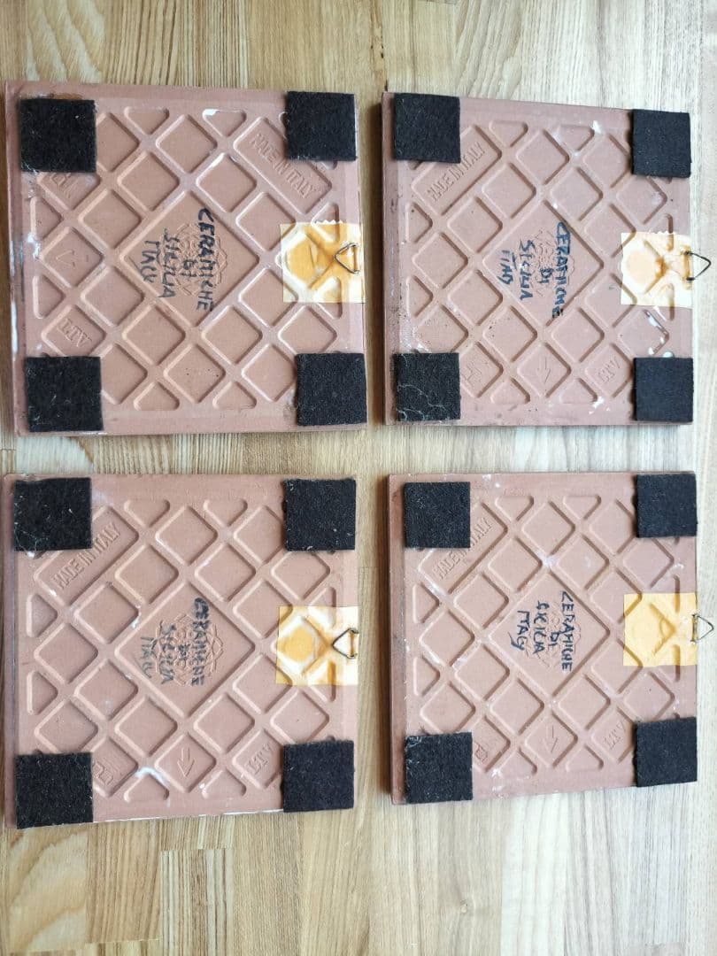 陶器タイル（イタリア製）4枚セット【デシモーネ】【ジラソーレ】