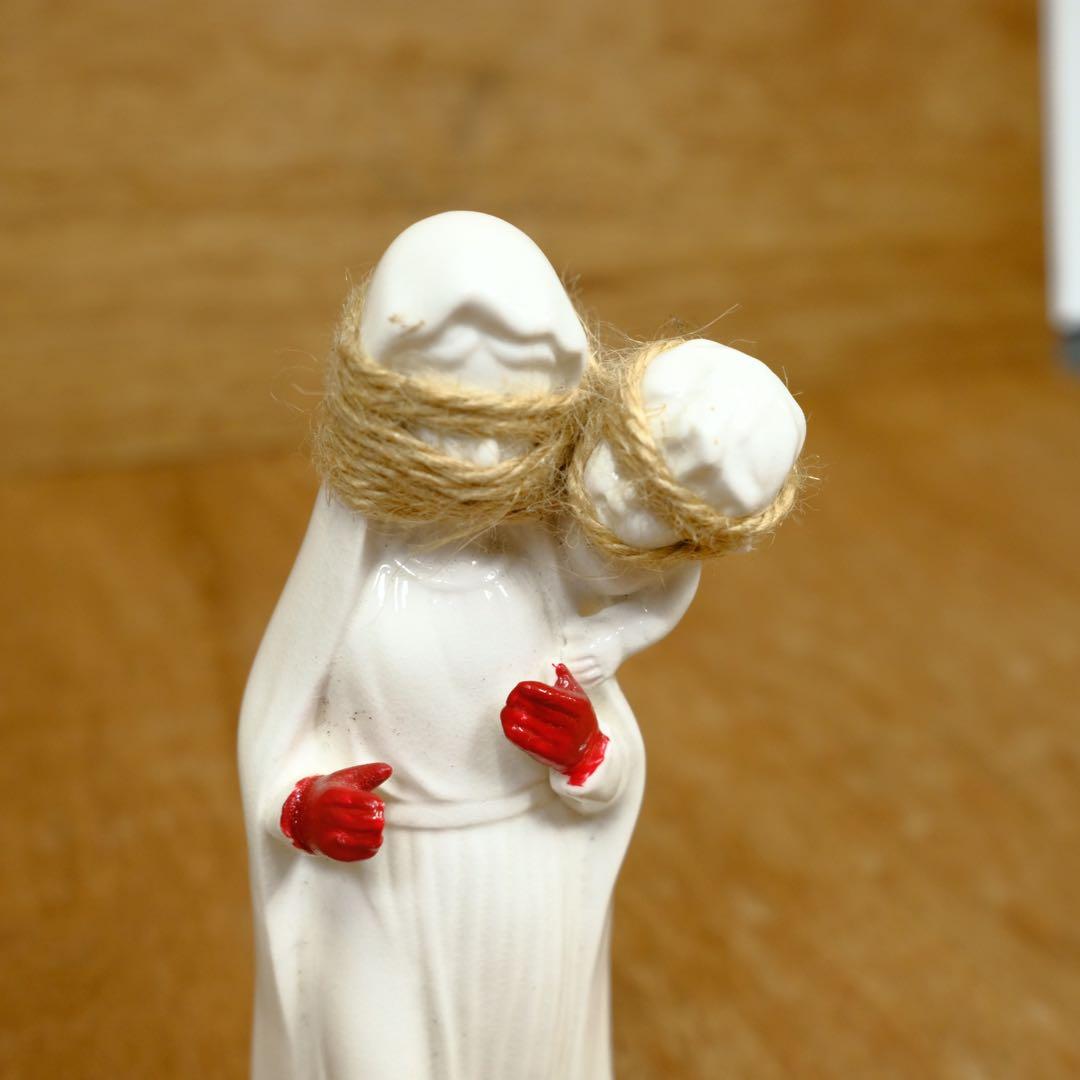 アンティーク　陶器人形　レディメイド作品　マリア　女像　オブジェ　古道具