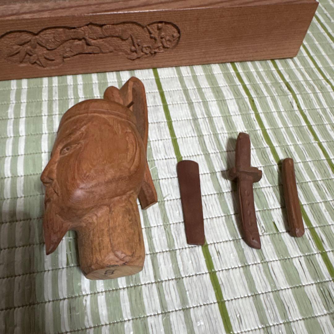 菅公　菅原道真　木彫り　彫刻　工芸品　芸術　置物　オブジェ　骨董品　天神様　仏閣