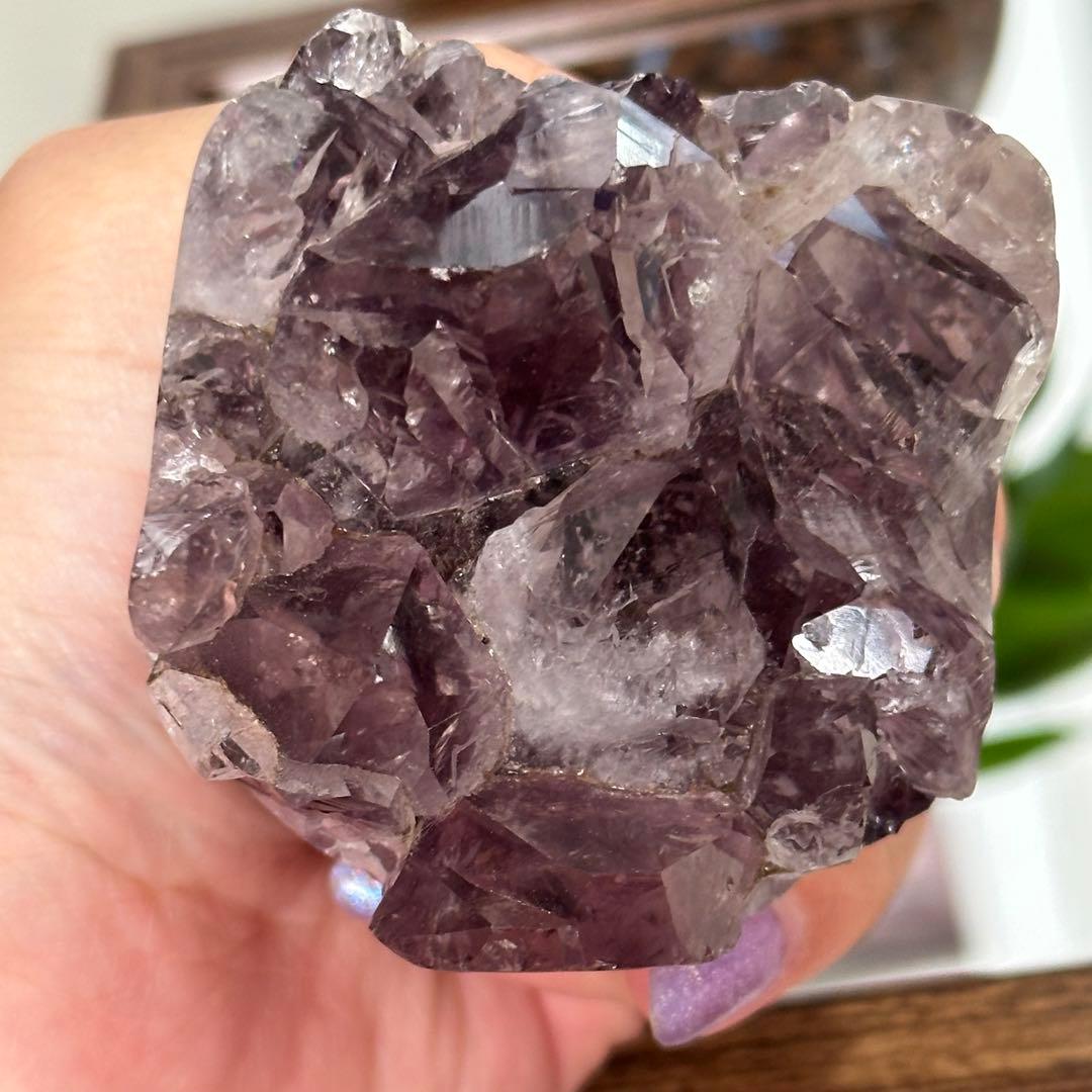 超希少 高品質 透明度高 虹入 アメジスト 花の形 ブーケ バラ 美しい 綺麗