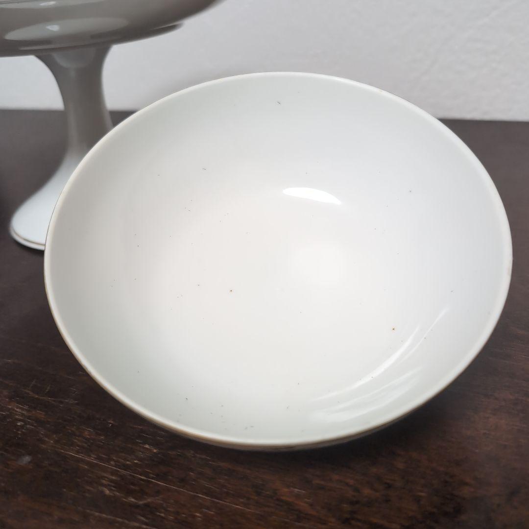 日本のアンティーク　オールドメイトー　名古屋製陶所　蓋付きコンポート　桜が素敵