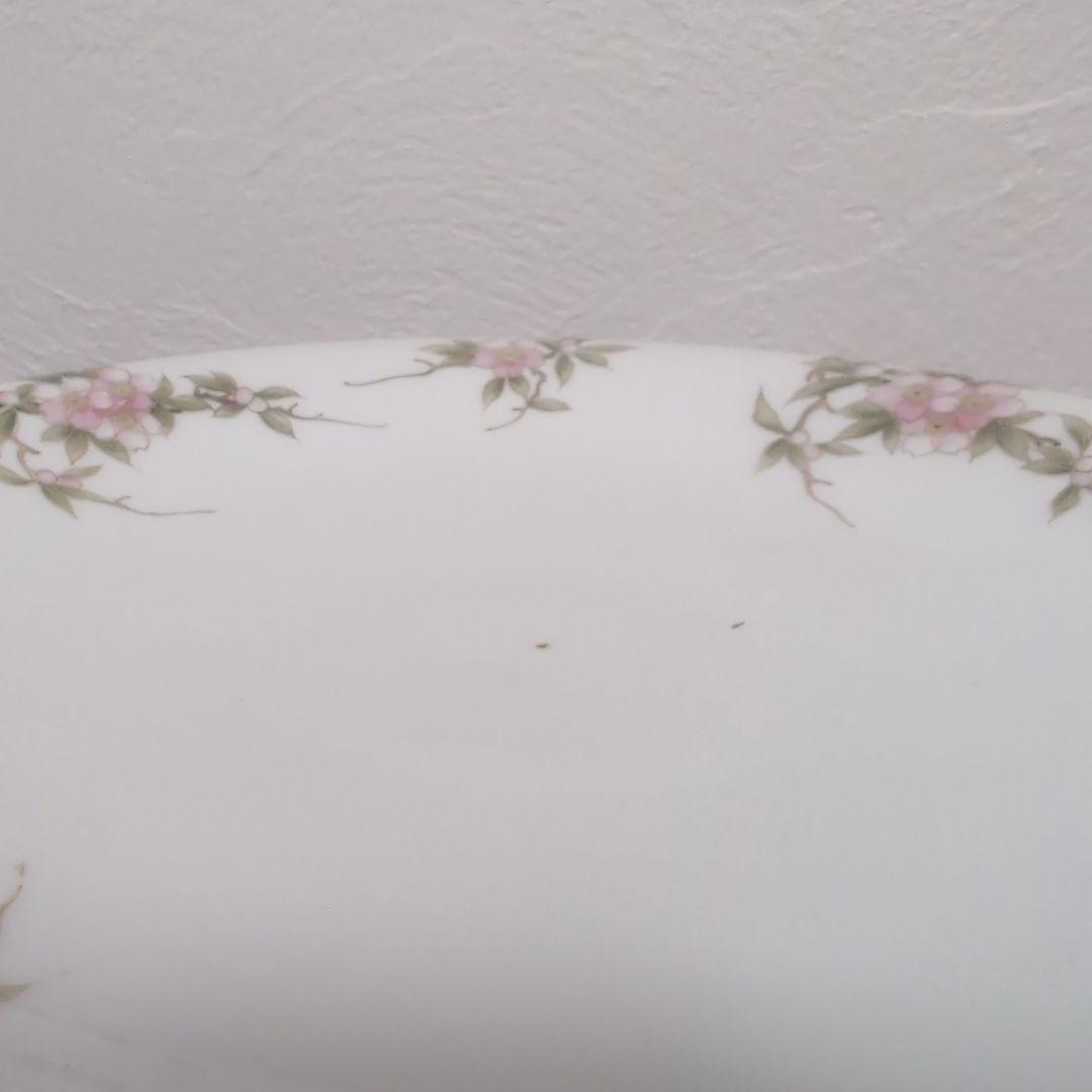 日本のアンティーク　オールドメイトー　名古屋製陶所　蓋付きコンポート　桜が素敵