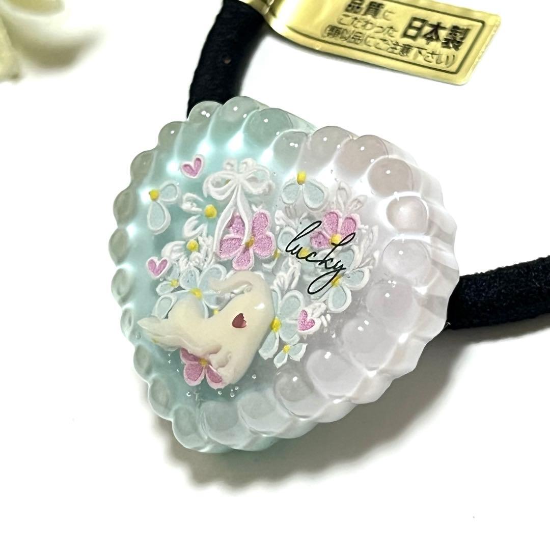 カヤ　☪︎⋆☽様お取り置きです。Ｎｏ．358 ハート 猫 レジン ヘアゴム