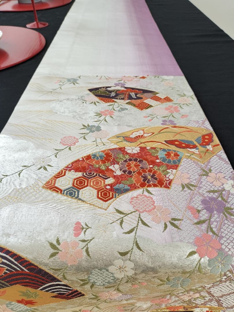A478★高級‼️お祝い‼️ひな祭り‼️袋帯テーブルランナー2m5cm