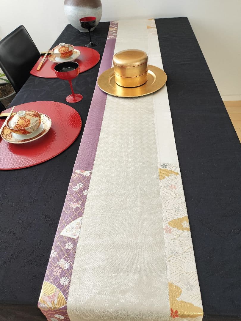 A478★高級‼️お祝い‼️ひな祭り‼️袋帯テーブルランナー2m5cm
