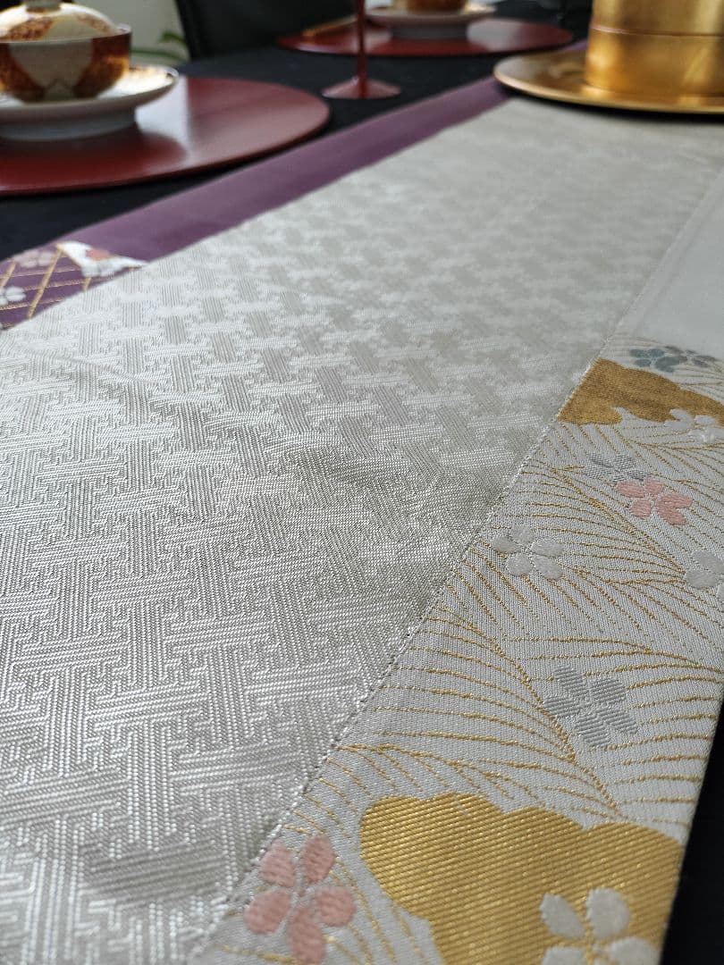 A478★高級‼️お祝い‼️ひな祭り‼️袋帯テーブルランナー2m5cm