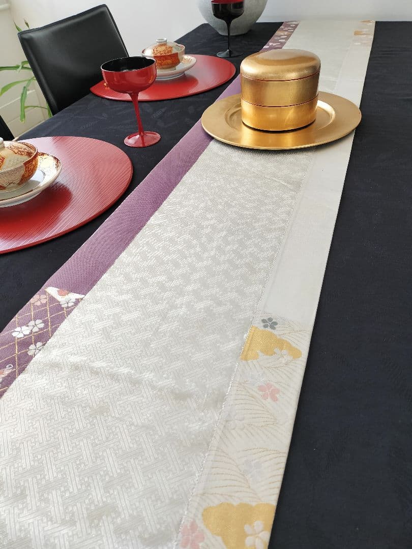 A478★高級‼️お祝い‼️ひな祭り‼️袋帯テーブルランナー2m5cm