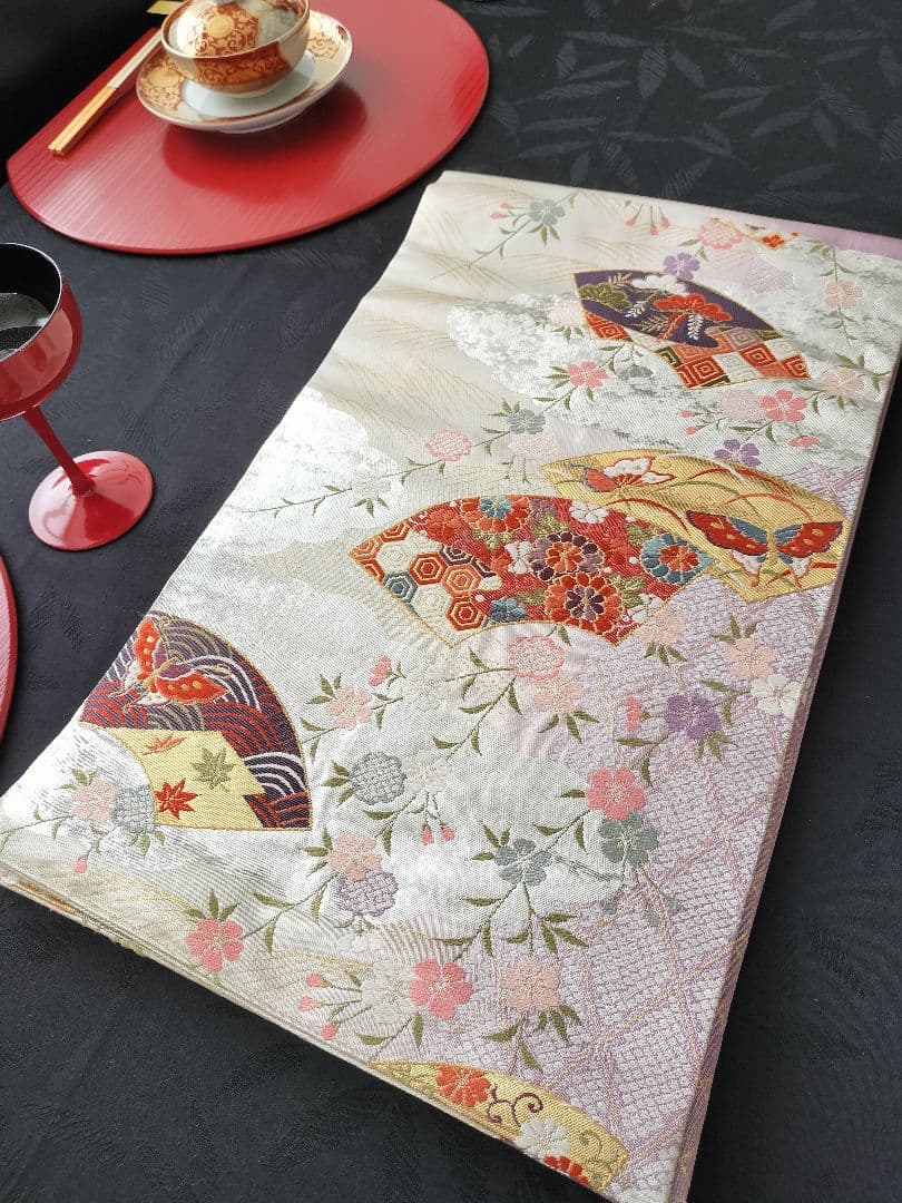 A478★高級‼️お祝い‼️ひな祭り‼️袋帯テーブルランナー2m5cm