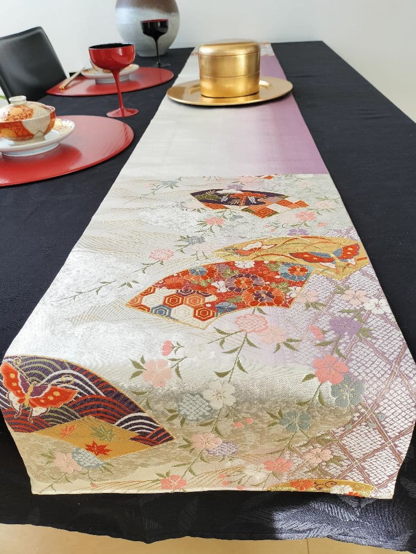 A478★高級‼️お祝い‼️ひな祭り‼️袋帯テーブルランナー2m5cm