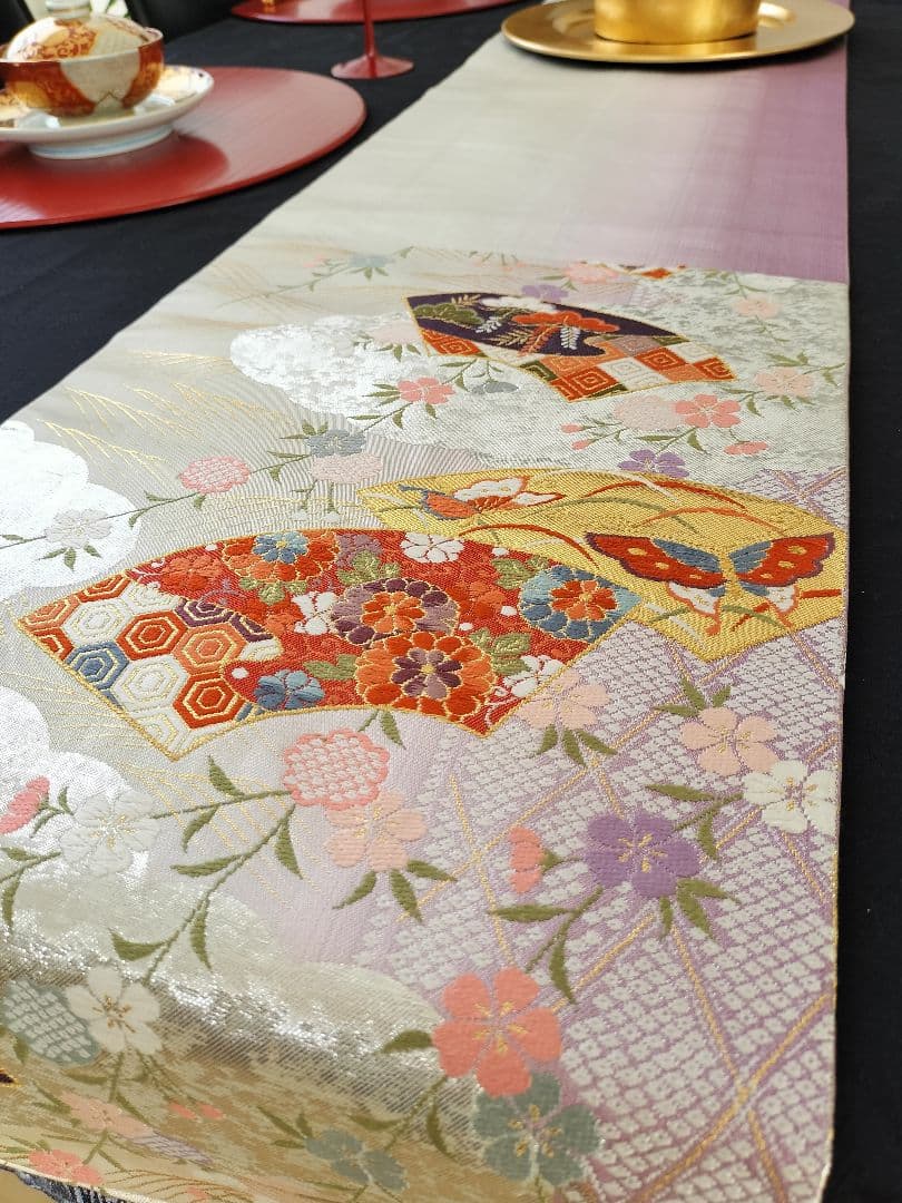 A478★高級‼️お祝い‼️ひな祭り‼️袋帯テーブルランナー2m5cm