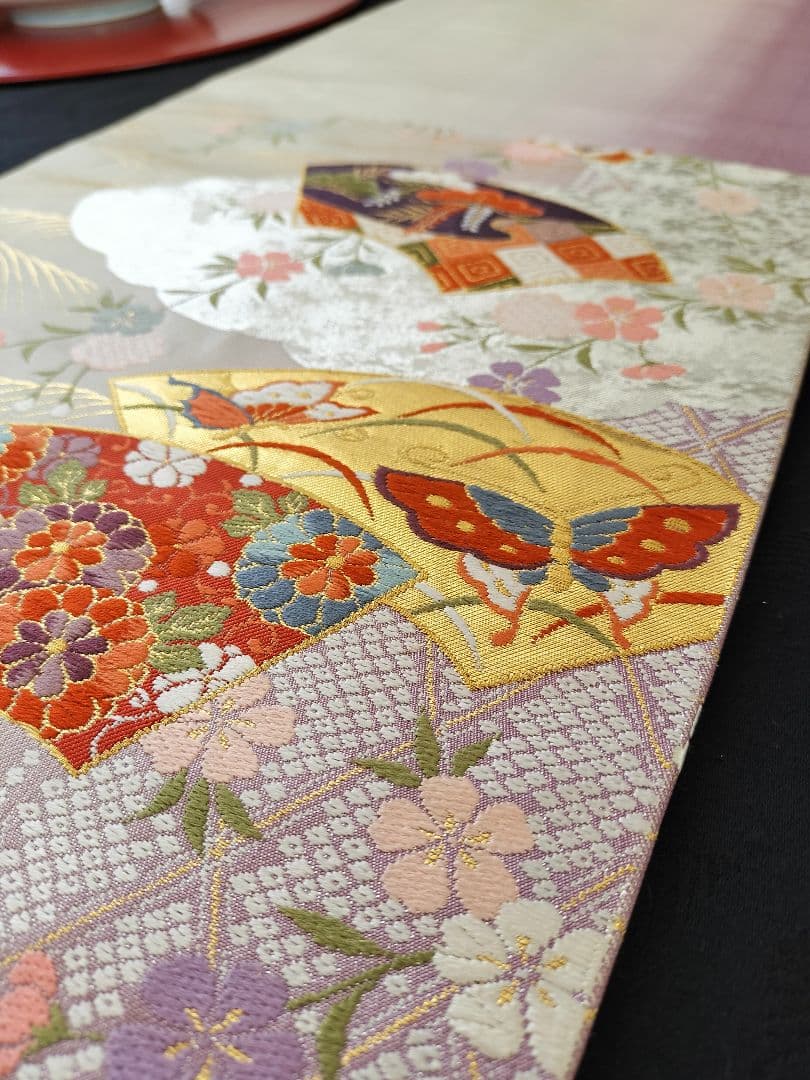 A478★高級‼️お祝い‼️ひな祭り‼️袋帯テーブルランナー2m5cm