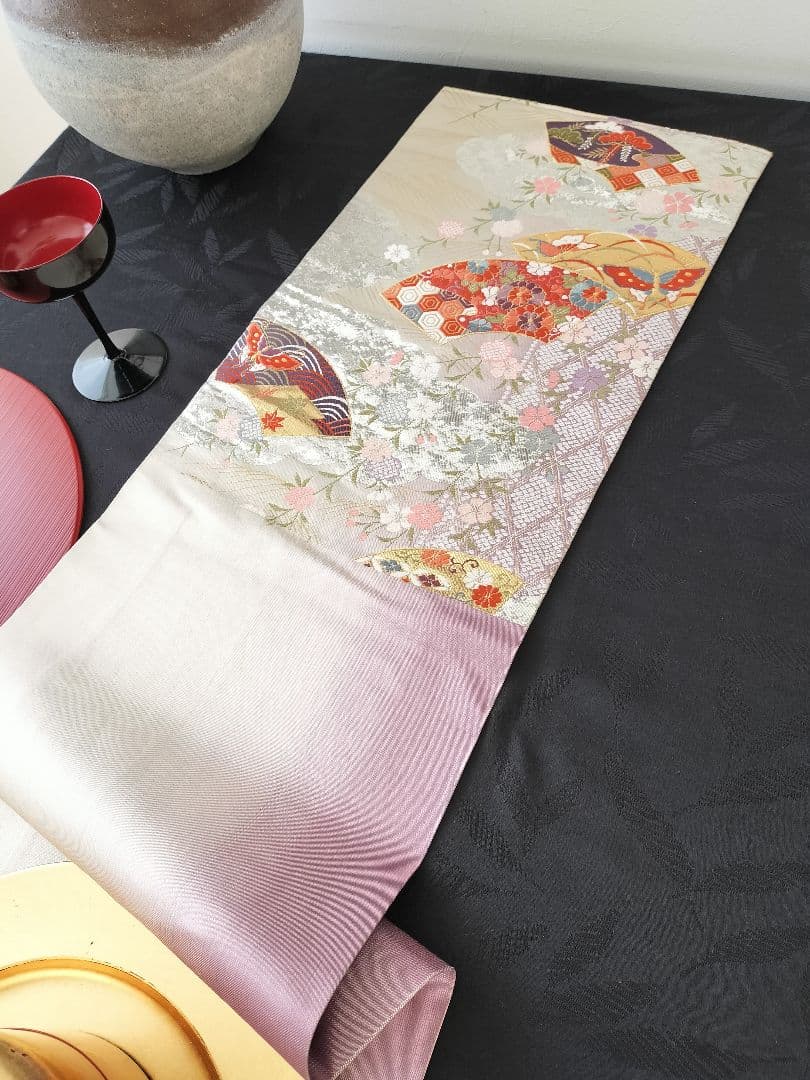 A478★高級‼️お祝い‼️ひな祭り‼️袋帯テーブルランナー2m5cm