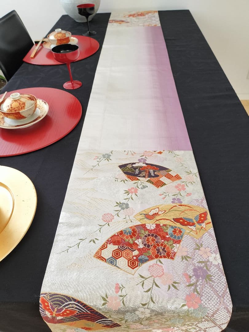 A478★高級‼️お祝い‼️ひな祭り‼️袋帯テーブルランナー2m5cm