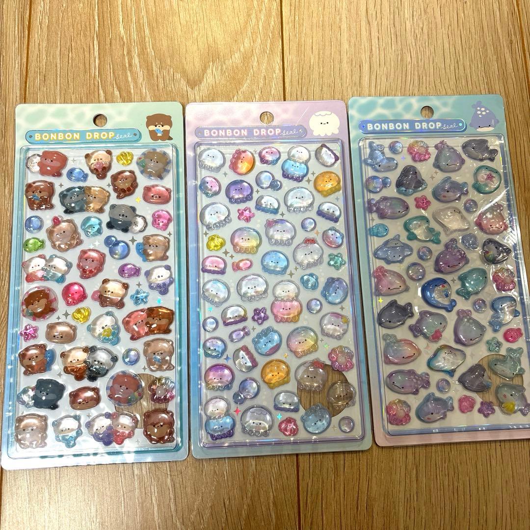 ボンボンドロップシール　BONBON DROP 水族館限定シール 3枚セット