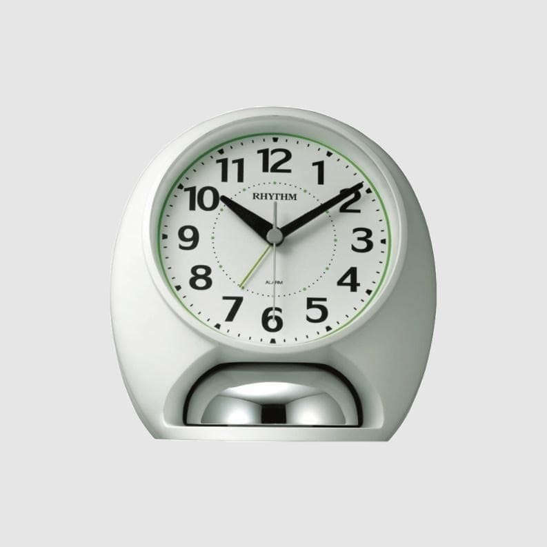 ② RHYTHM リズム タフバトラーラウド 目覚まし時計 ホワイト