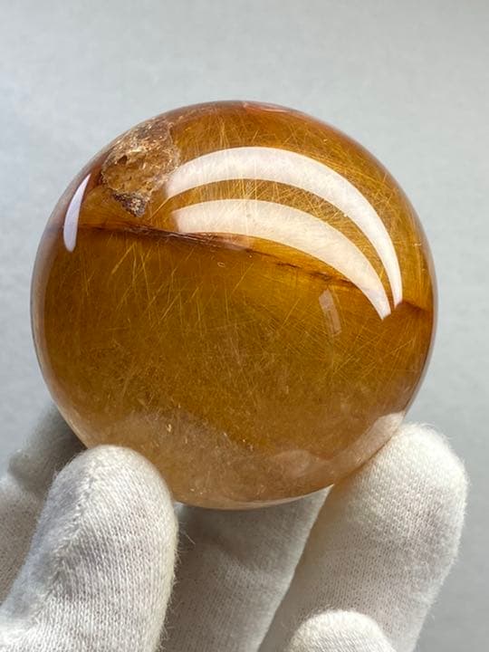 水晶球　ルチルクォーツ　満針　守護石　開運　54㍉　203g