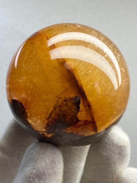 水晶球　ルチルクォーツ　満針　守護石　開運　54㍉　203g